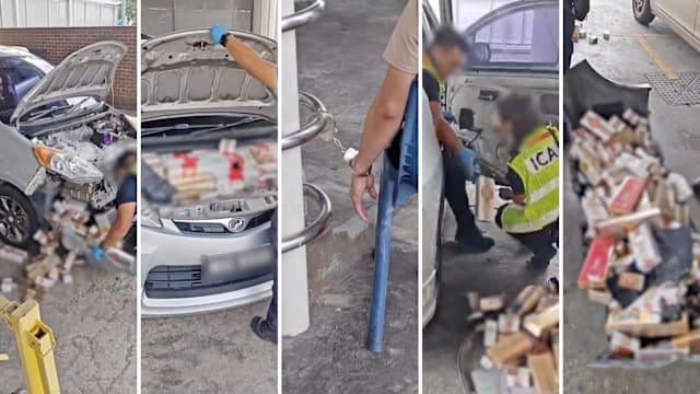 车上暗格藏超过4400包漏税烟 马国男欲通关被捕