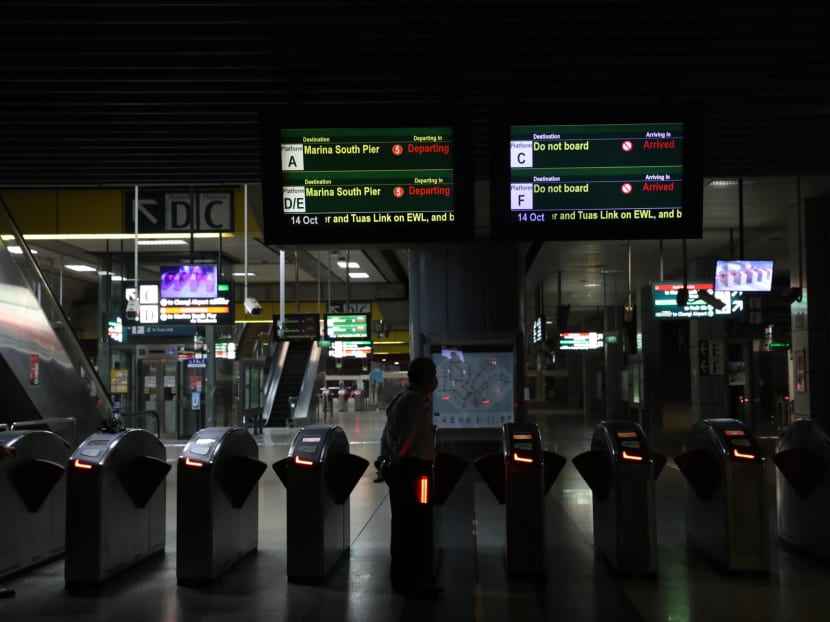 The LTA confirmed on Wednesday that the disruption, which resulted in 15 trains with more than 6,700 passengers having to be detrained, was sparked by a section of 22kV power cables that had “burnt through”. The LTA confirmed on Wednesday that the disruption, which resulted in 15 trains with more than 6,700 passengers having to be detrained, was sparked by a section of 22kV power cables that had “burnt through”.