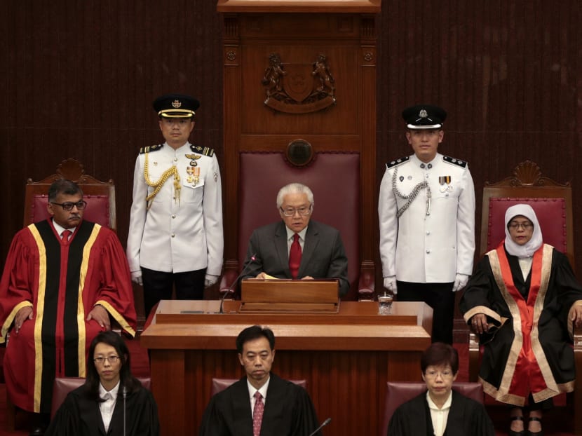 President Tony Tan speaks at the opening of the 13th Parliament of Singapore on Jan 15, 2016. Photo: Jason Quah/TODAY