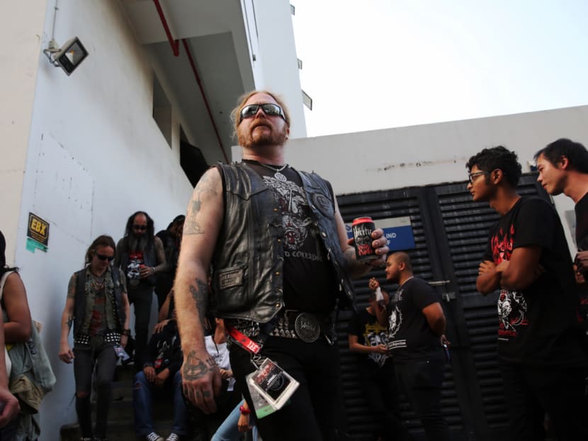 Band member Pelle Forsberg at the event venue after IMDA cancelled Swedish black metal band Watain's concert on March 7, 2019.