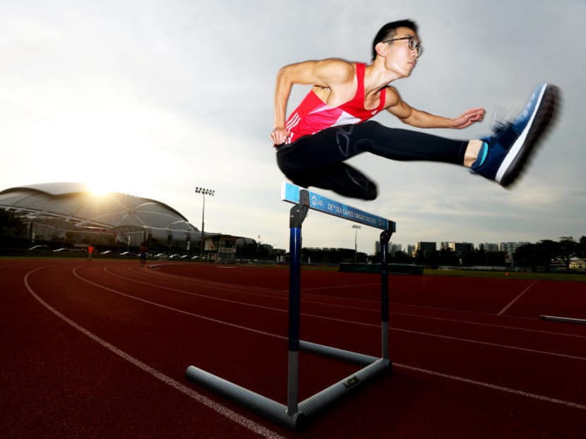 National hurdler Ang Chen Xiang set a new national record of 14.19sec in the men's 110m hurdles at the Thailand Open. TODAY FILE PHOTO