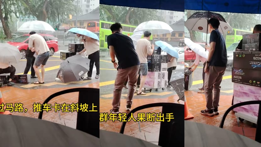 Bystanders Help Delivery Man Move Boxes In Downpour In SG; Netizens Share Other Kind Acts By S’poreans They've Encountered