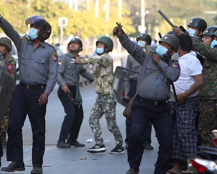Myanmar security forces open fire to disperse protesters