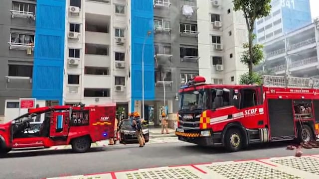 义顺81街组屋单位发生火患 居民急疏散