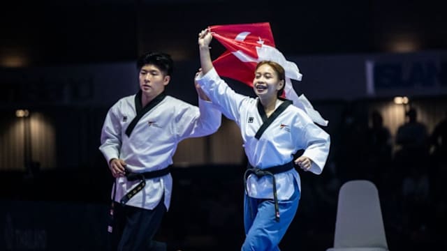 我国跆拳道混双组合 为我国夺本届东运会首枚金牌