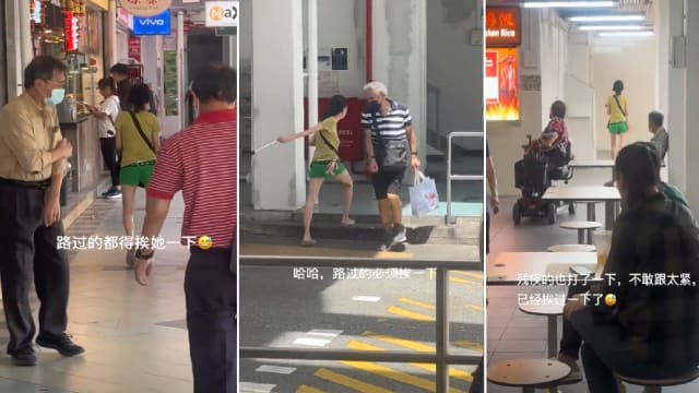 女子牛车水握雨伞边走边打人 警方接获报案