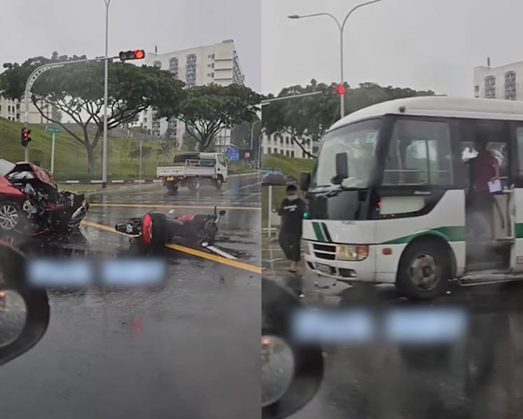 2 people taken to hospital after accident involving 3 vehicles at Tampines, minibus driver helping with police probe