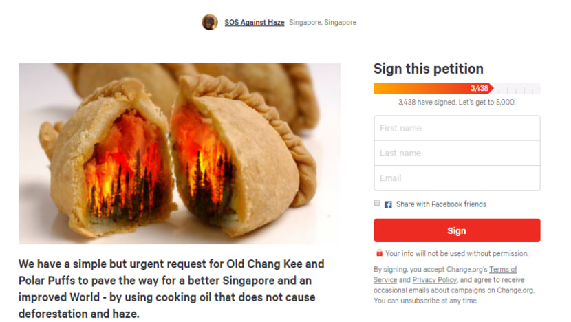 Students petition curry puff makers to use sustainable palm oil