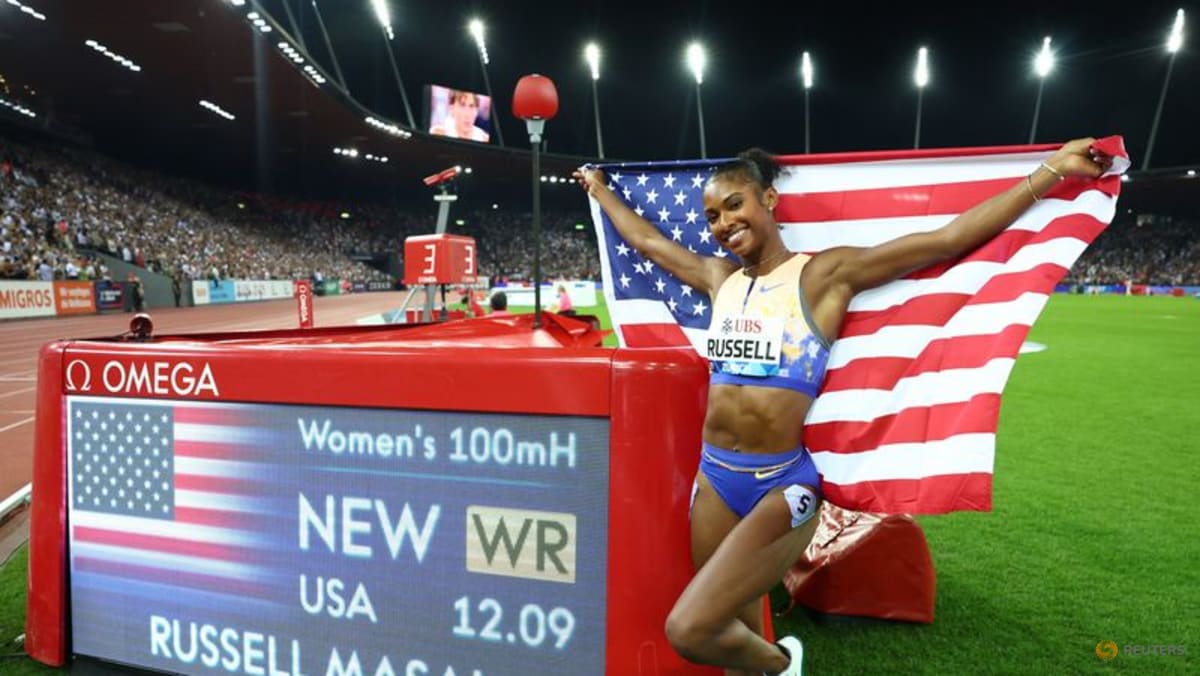 American Russell hurdles to world record in Zurich