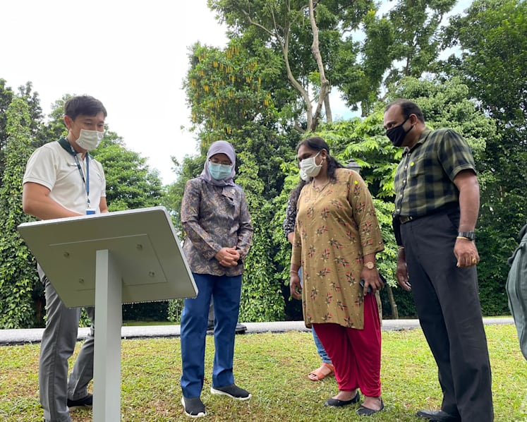 President Halimah shows appreciation to frontline workers with tour of enhanced garden at Istana