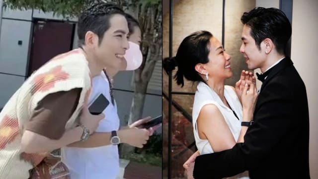萧敬腾求婚成功后首露面　紧搂未婚妻Summer超甜蜜！