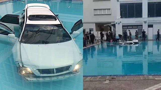 疑不满母拒帮付租金 泰男驾休旅车冲入大学泳池